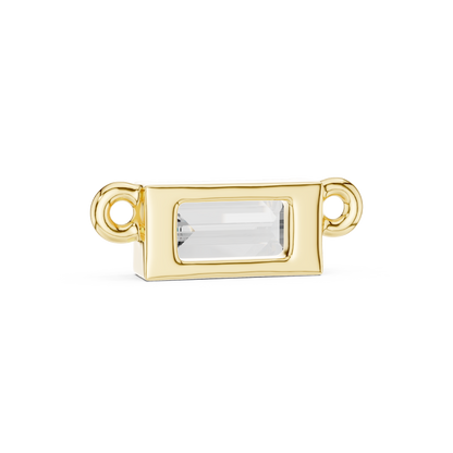 Emerald Cut Diamond Charm Pendant | 18K Rose Gold | Minimal Luxe Design – PureCarat