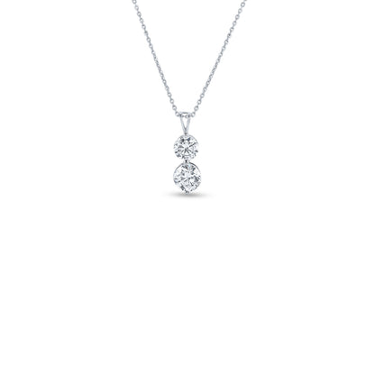Two Stone Diamond Pendant Necklace