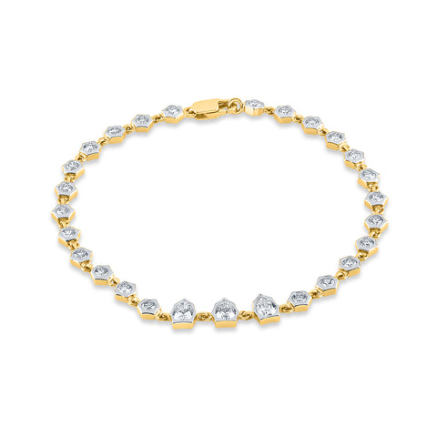 Bezel set diamond bracelet