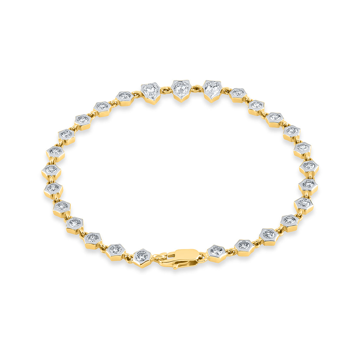 Bezel set diamond bracelet