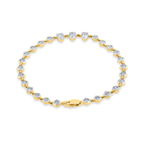 Bezel set diamond bracelet