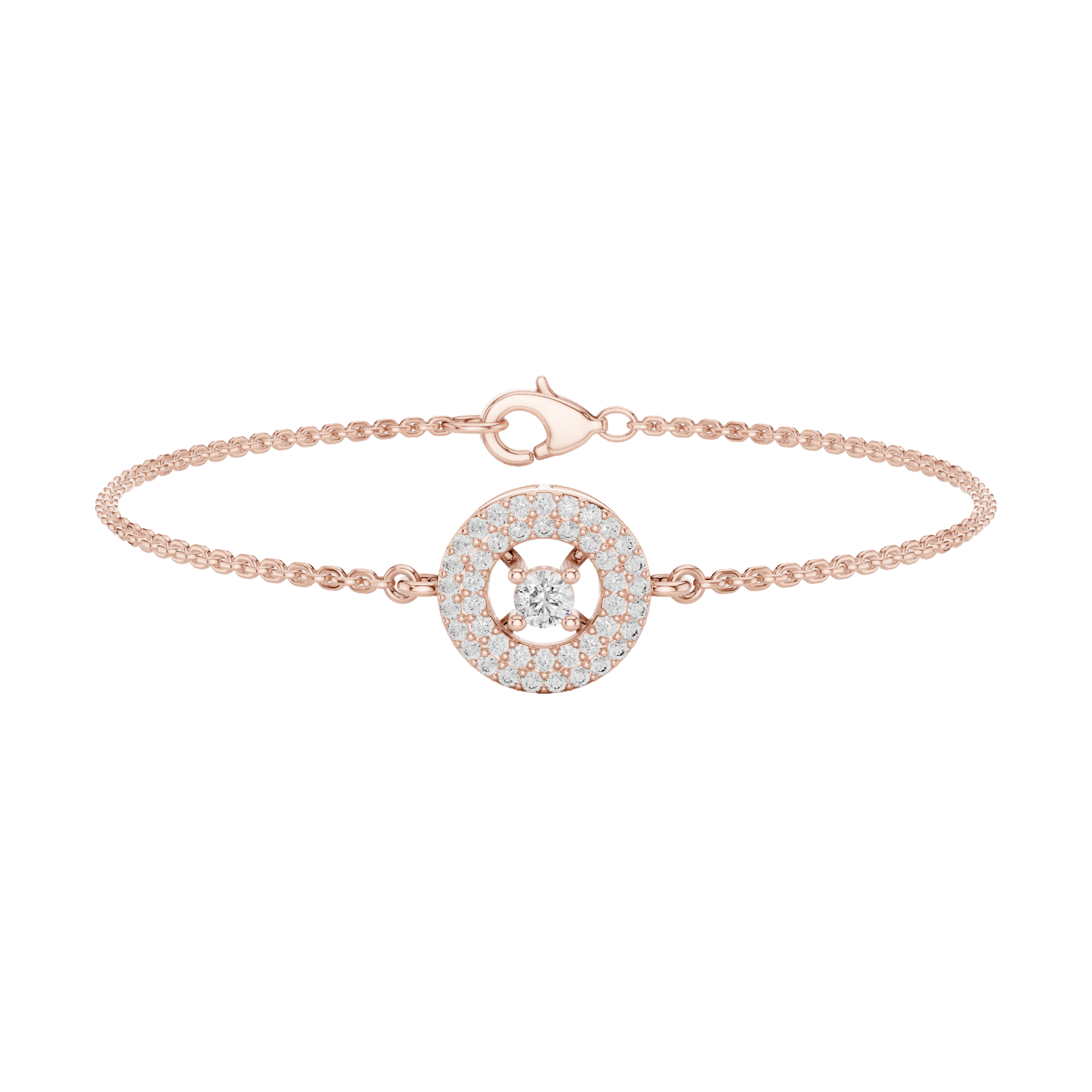 Round Cut Dimound Bracelet 14 K Yellow Gold Braclelet For Wommen - pure carat