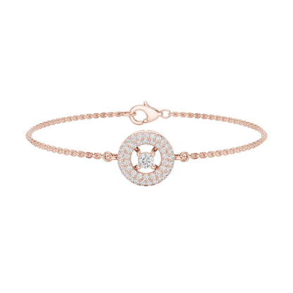 Round Cut Dimound Bracelet 14 K Yellow Gold Braclelet For Wommen - pure carat