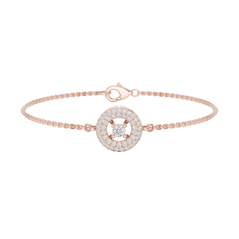 Round Cut Dimound Bracelet 14 K Yellow Gold Braclelet For Wommen - pure carat