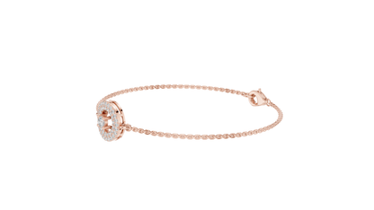 Round Cut Dimound Bracelet 14 K Yellow Gold Braclelet For Wommen - pure carat