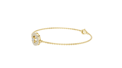 Round Cut Dimound Bracelet 14 K Yellow Gold Braclelet For Wommen - pure carat