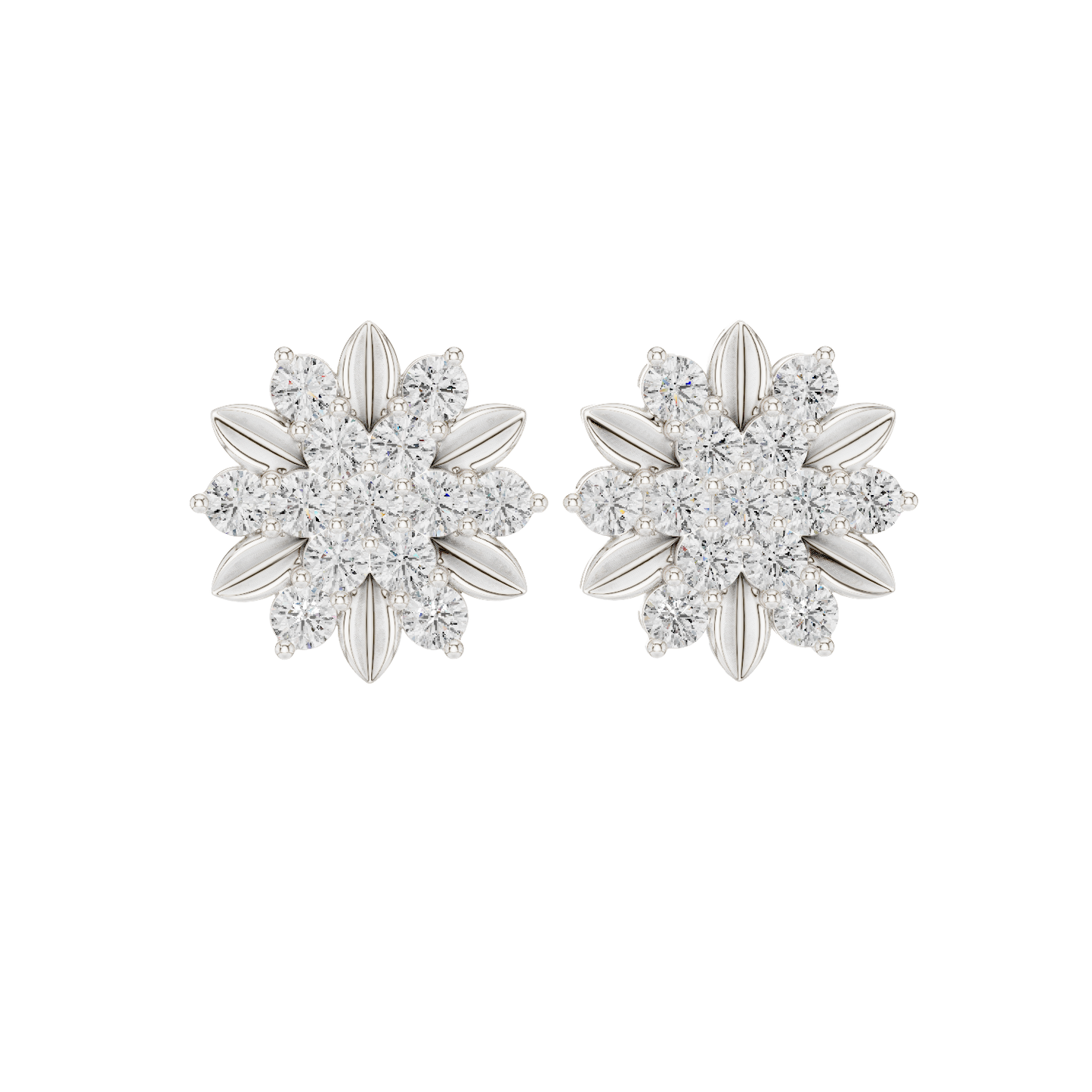 Round Cut Dimound Earring 14 K Yellow Gold For Wommen Earring - pure carat