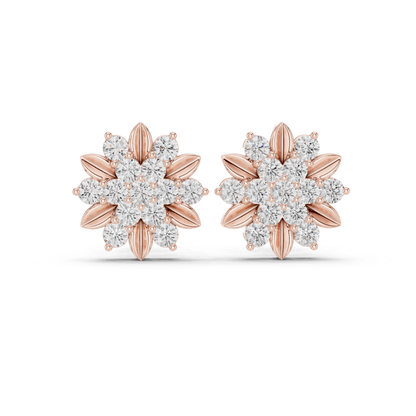 18K Gold 0.86 Ct Lab-Grown Diamond Earrings for Women Luxury Diamond Jewelry Wedding & Party Wear Anniversary gift Lab Grown diamond