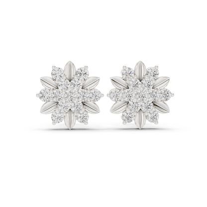 18K Gold 0.86 Ct Lab-Grown Diamond Earrings for Women Luxury Diamond Jewelry Wedding & Party Wear Anniversary gift Lab Grown diamond