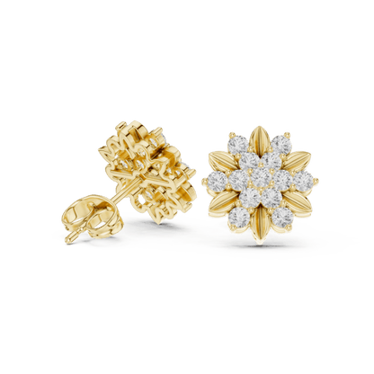 18K Gold 0.86 Ct Lab-Grown Diamond Earrings for Women Luxury Diamond Jewelry Wedding & Party Wear Anniversary gift Lab Grown diamond