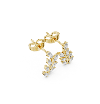 MRQ Cut Diamond Yellow Gold 14 K Earring For Wommen |pure carat