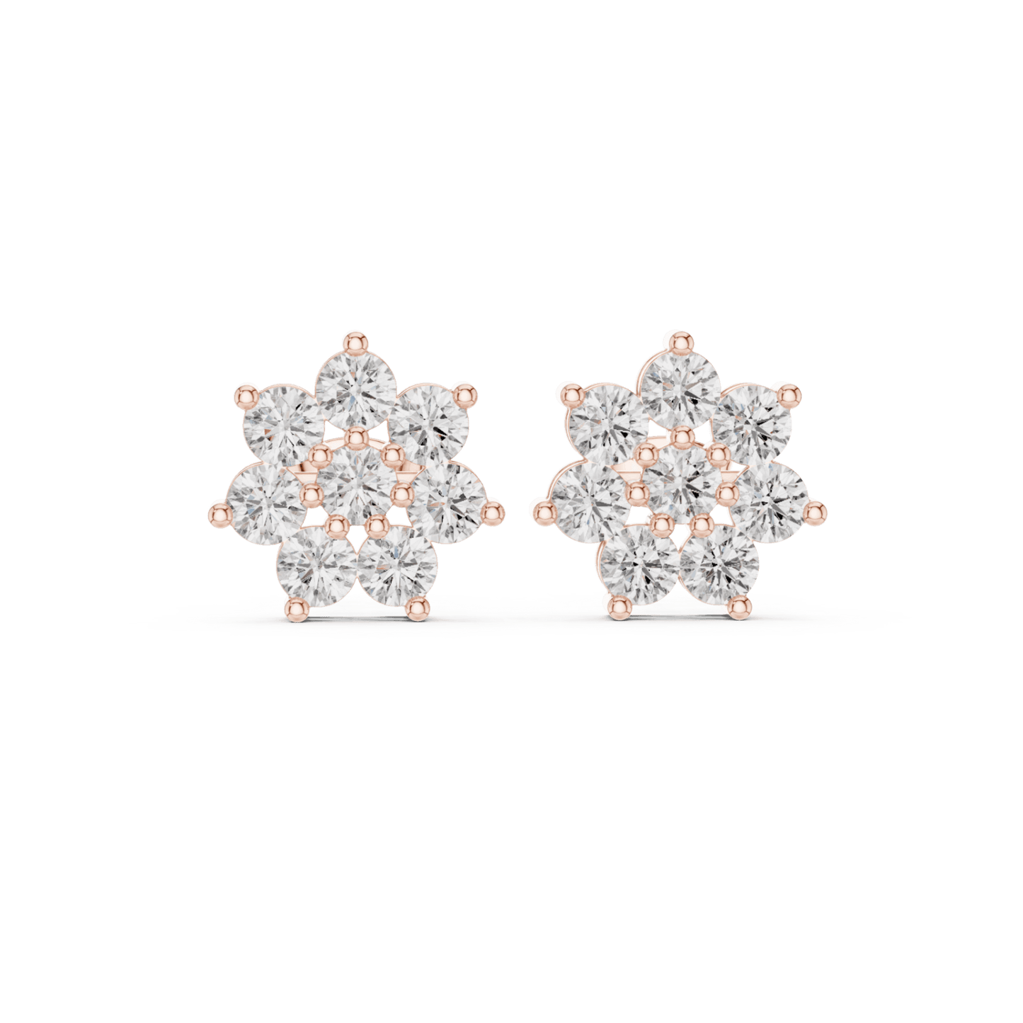 Round Cut Diamond Yellow Gold 14 K Earring For Wommen |pure carat
