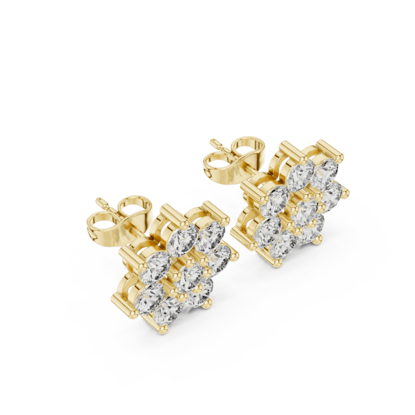 Round Cut Diamond Yellow Gold 14 K Earring For Wommen |pure carat