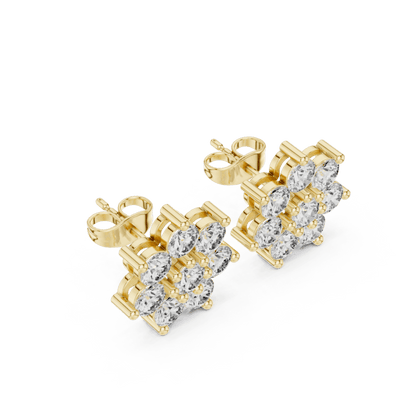 Round Cut Diamond Yellow Gold 14 K Earring For Wommen |pure carat
