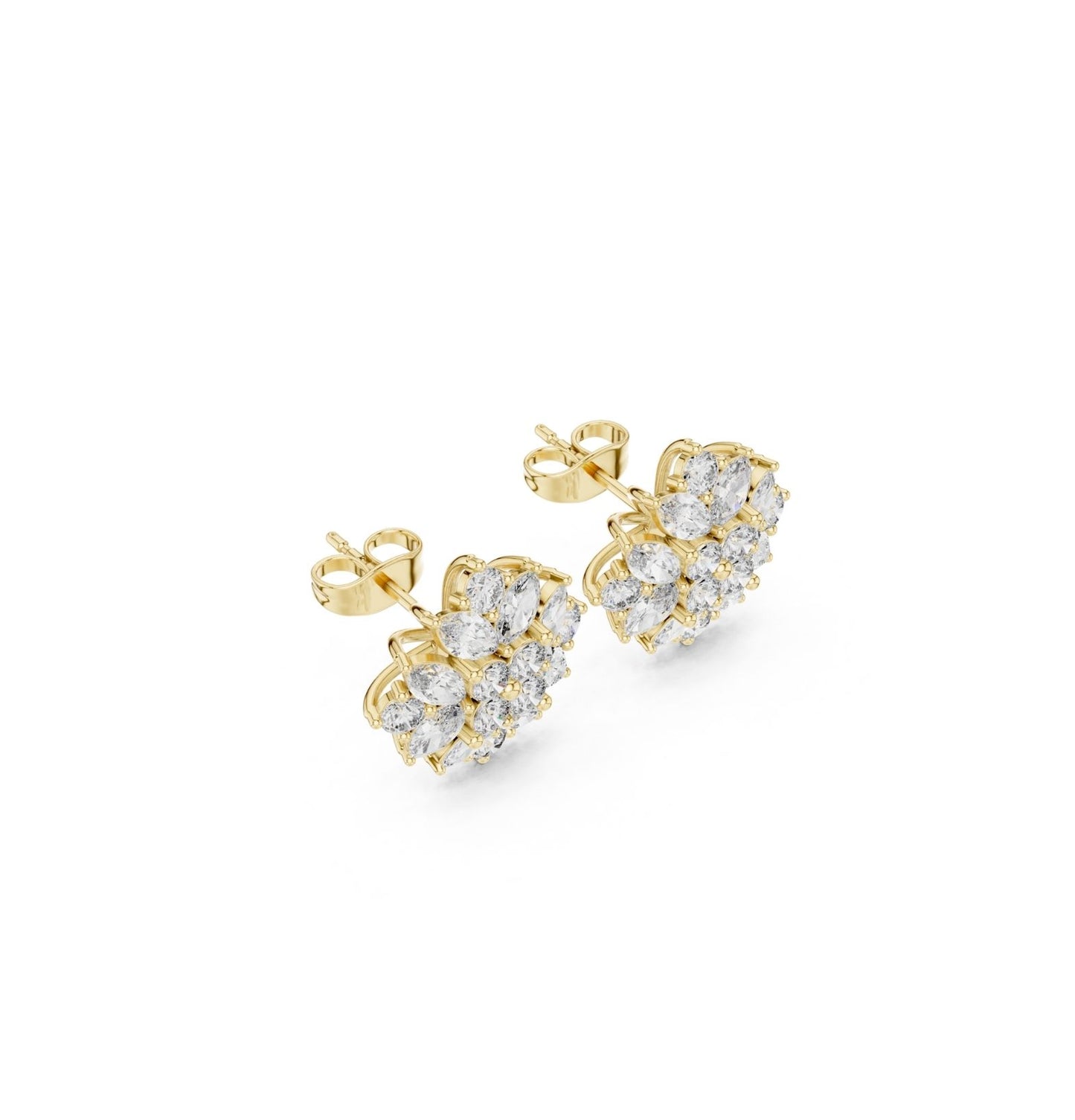 Round / MRQ Cut Diamond Rose Gold 14 K Earring For Wommen |pure carat