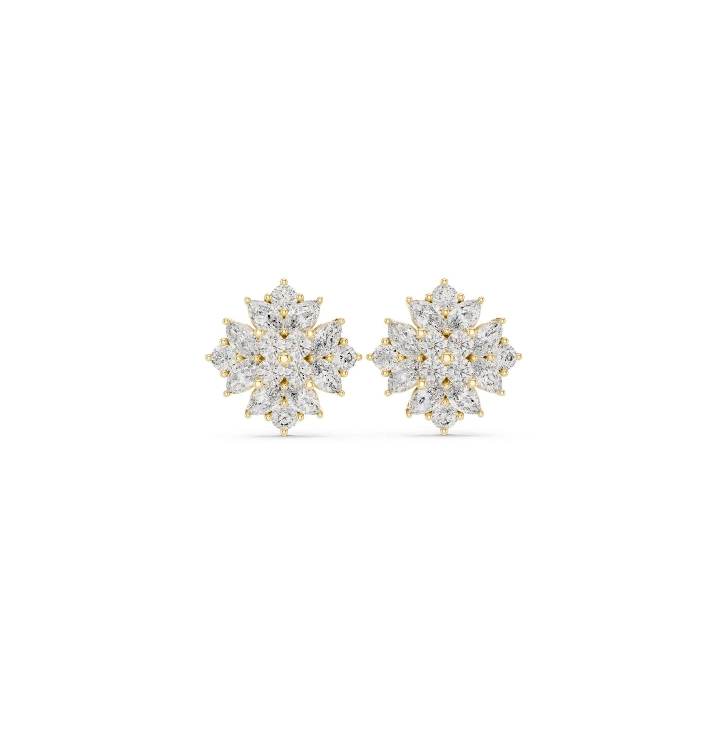 Round / MRQ Cut Diamond Rose Gold 14 K Earring For Wommen |pure carat
