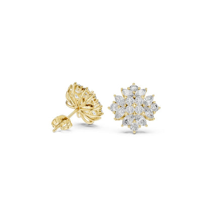 Round / MRQ Cut Diamond Rose Gold 14 K Earring For Wommen |pure carat