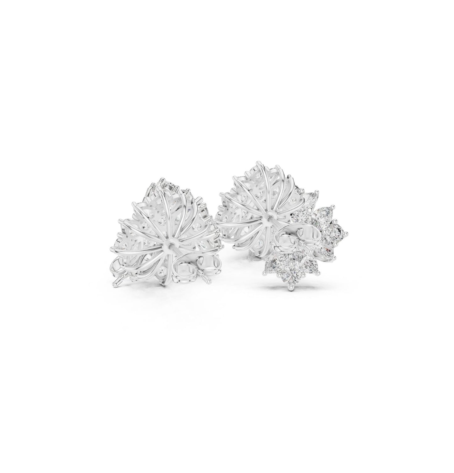 Round / MRQ Cut Diamond Rose Gold 14 K Earring For Wommen |pure carat