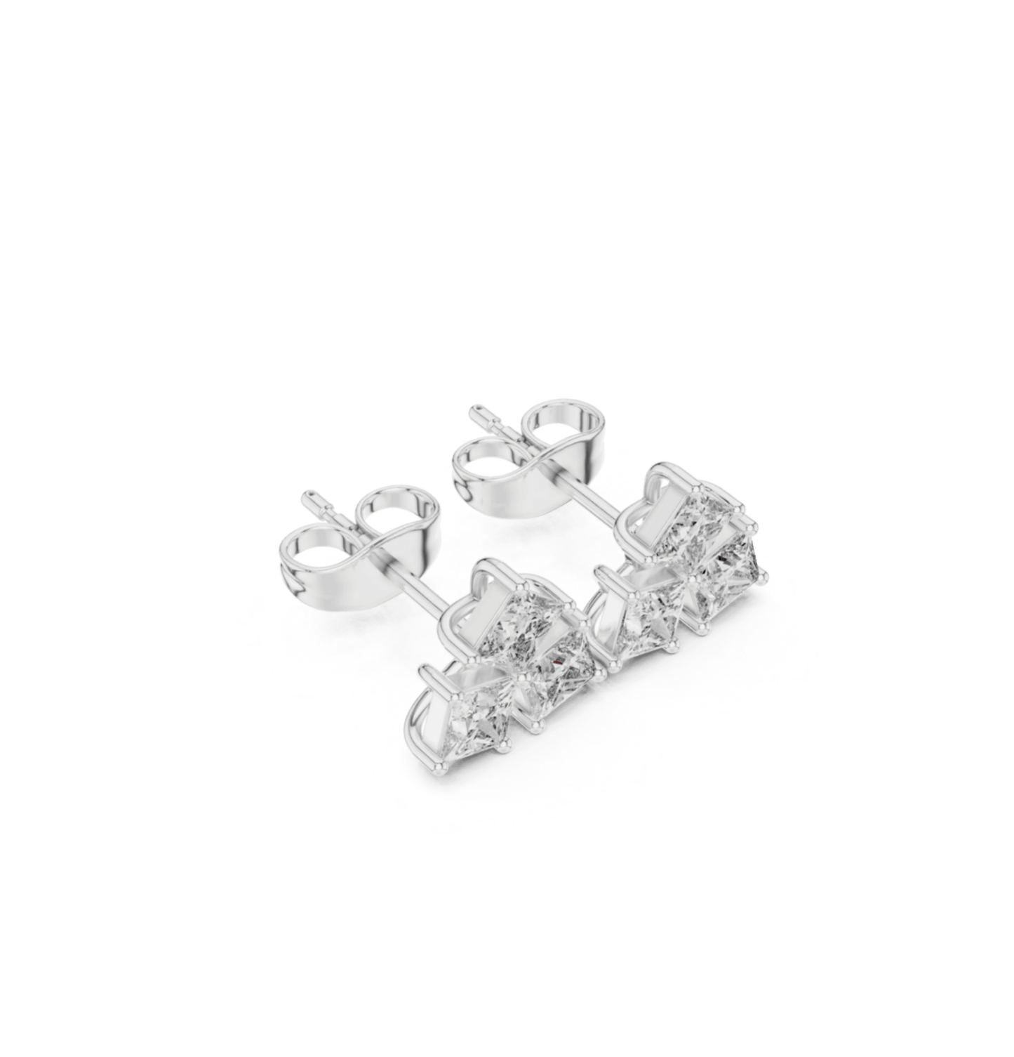 Princess Cut Diamond Yellow Gold 14 K Earring For Wommen |pure carat