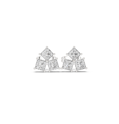 Princess Cut Diamond Yellow Gold 14 K Earring For Wommen |pure carat
