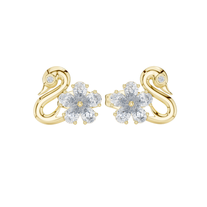 Round Cut Dimound Earring 14 K Gold For Wommen Earring -pure carat