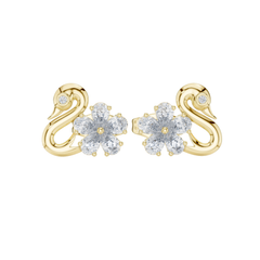 Round Cut Dimound Earring 14 K Gold For Wommen Earring -pure carat