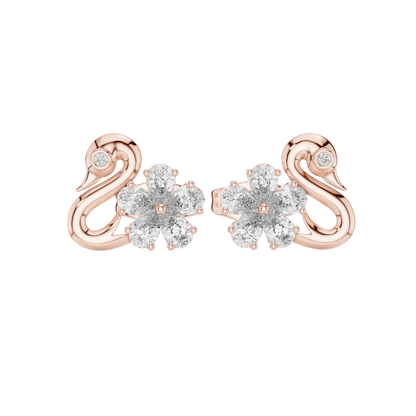 Round Cut Dimound Earring 14 K Gold For Wommen Earring -pure carat