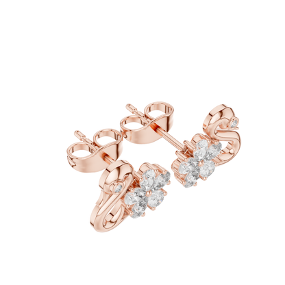 Round Cut Dimound Earring 14 K Gold For Wommen Earring -pure carat