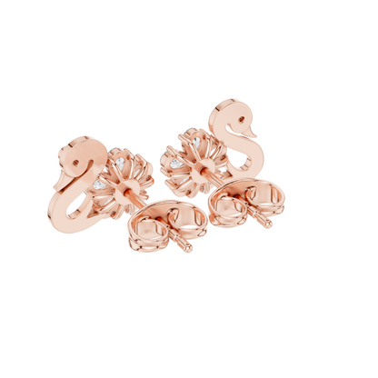 Round Cut Dimound Earring 14 K Gold For Wommen Earring -pure carat