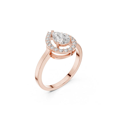 Round / PRS Cut Diamond Rose Gold 14 K Ring For Wommen |pure carat