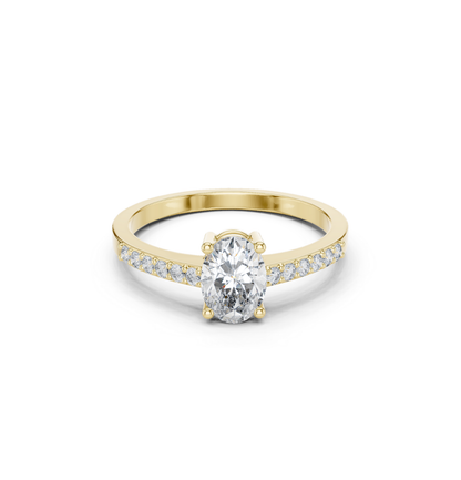 Round / Oval Cut Diamond Ring 14 K Pink Ring For Wommen |pure carat