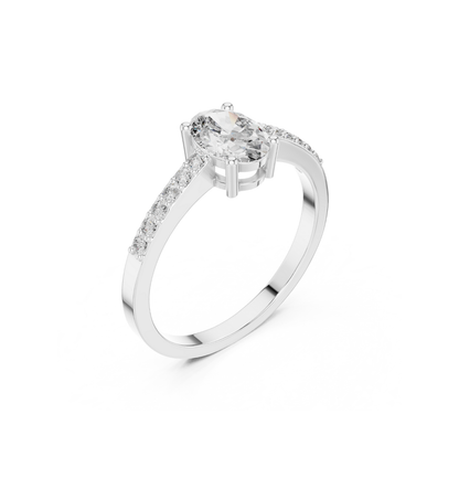 Round / Oval Cut Diamond Ring 14 K Pink Ring For Wommen |pure carat