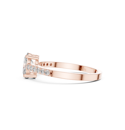 Round / Oval Cut Diamond Ring 14 K Pink Ring For Wommen |pure carat