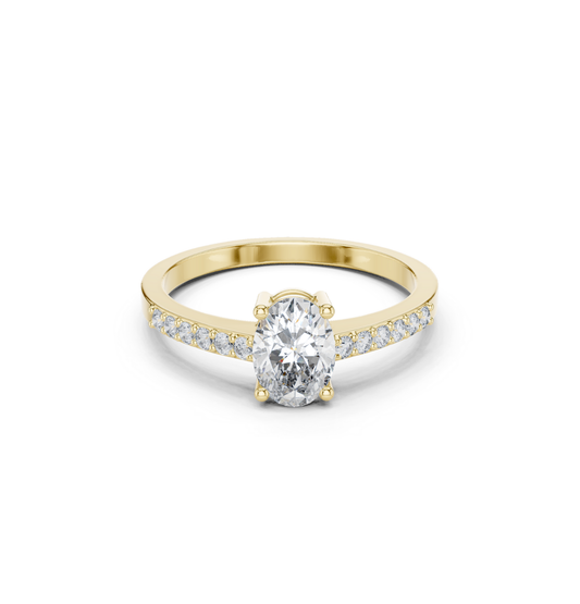 Round / Oval Cut Diamond Ring 14 K Pink Ring For Wommen |pure carat
