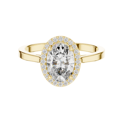 Round / Oval Cut Diamond Ring 14 K Yellow Gold Ring For Wommen |pure carat