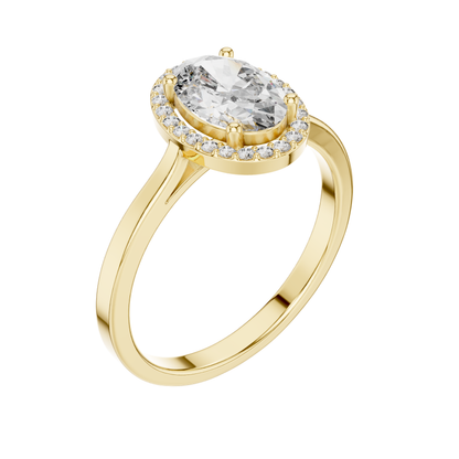 Round / Oval Cut Diamond Ring 14 K Yellow Gold Ring For Wommen |pure carat
