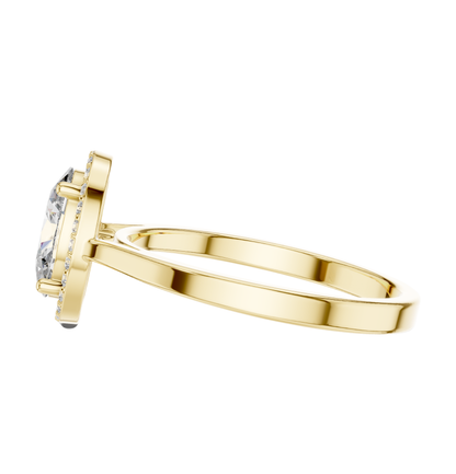Round / Oval Cut Diamond Ring 14 K Yellow Gold Ring For Wommen |pure carat