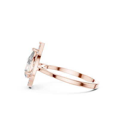 Round / PRS  Cut Diamond Yellow Gold 14 K Ring For Wommen |pure carat
