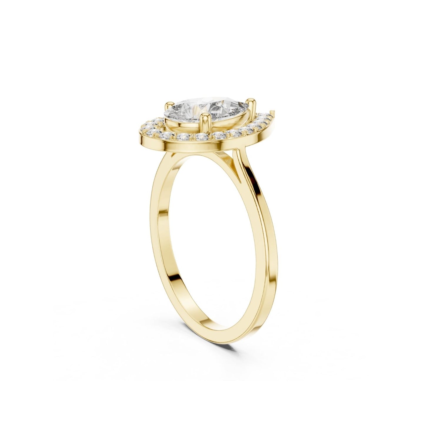 Round / PRS  Cut Diamond Yellow Gold 14 K Ring For Wommen |pure carat