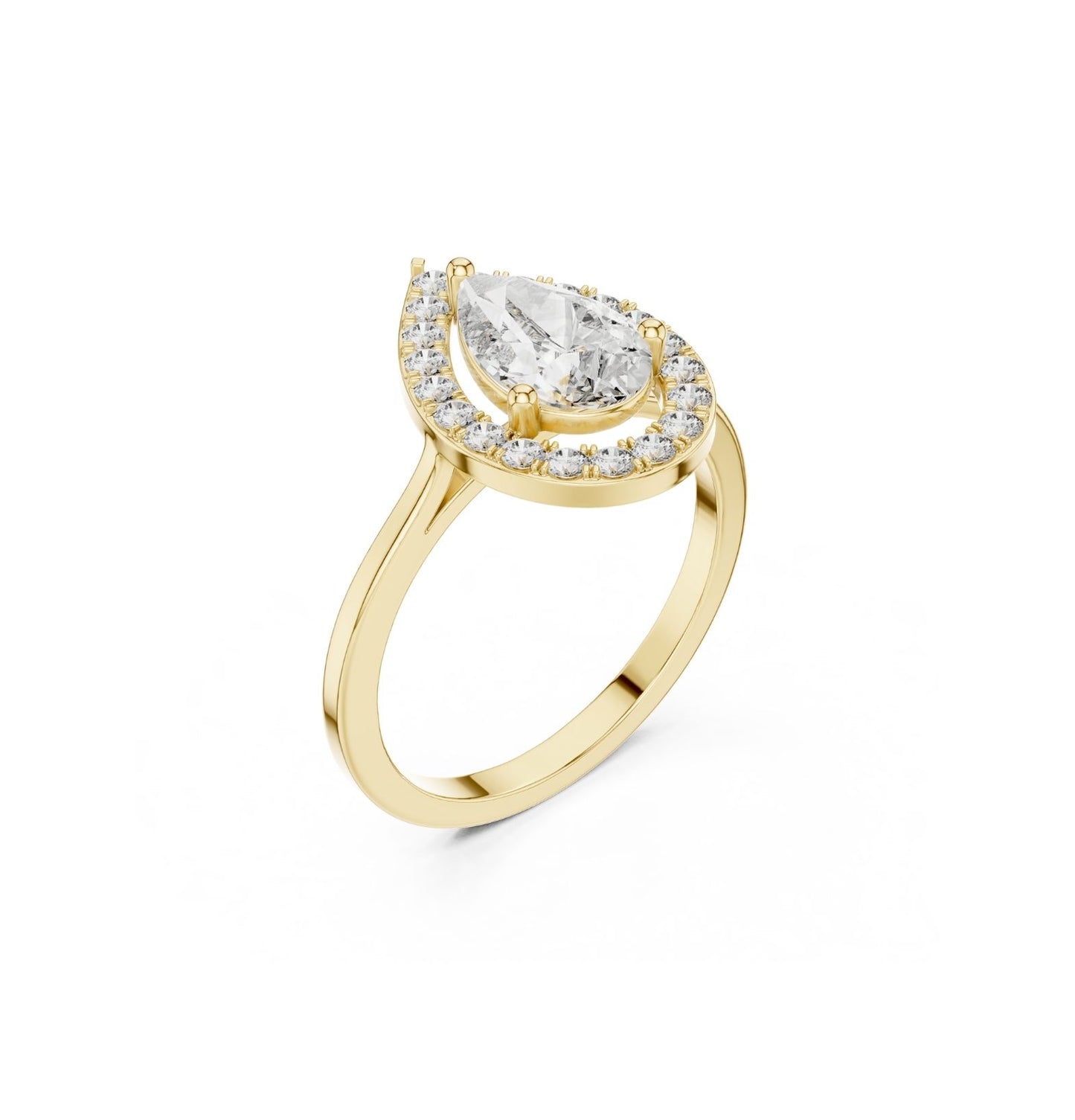 Round / PRS  Cut Diamond Yellow Gold 14 K Ring For Wommen |pure carat