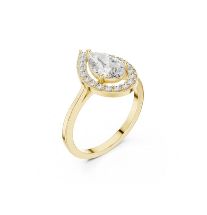 Round / PRS  Cut Diamond Yellow Gold 14 K Ring For Wommen |pure carat