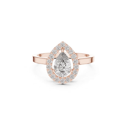 Round / PRS Cut Diamond Rose Gold 14 K Ring For Wommen |pure carat