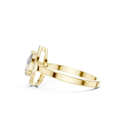 Round / PRS Cut Diamond Rose Gold 14 K Ring For Wommen |pure carat