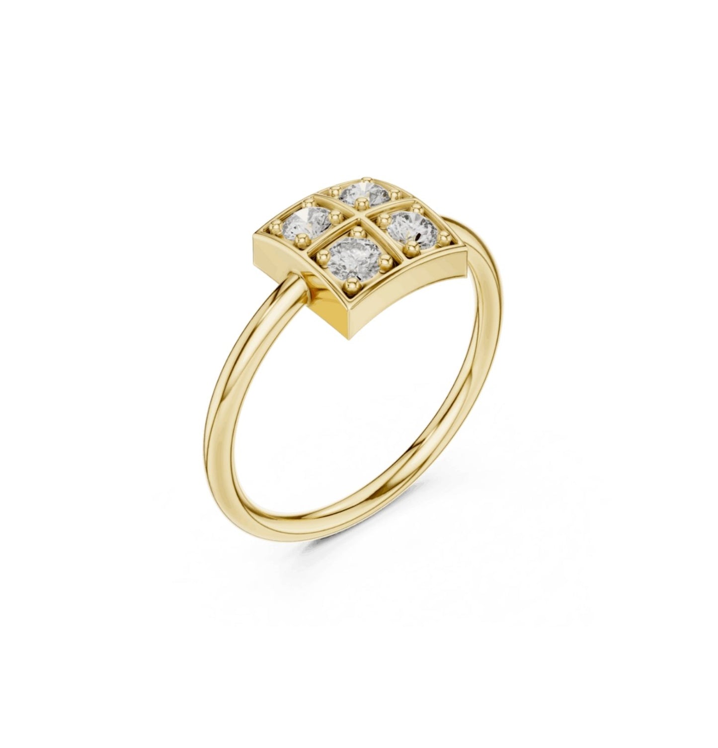 Round Cut Diamond Yellow Gold 14 K Ring For Wommen |pure carat