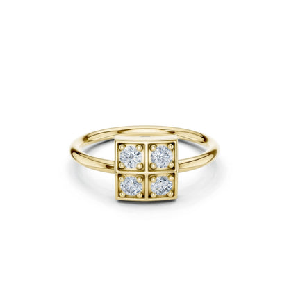 Round Cut Diamond Yellow Gold 14 K Ring For Wommen |pure carat