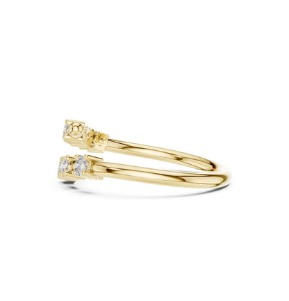 Round Cut Diamond Yellow Gold 14 K Ring For Wommen |pure carat