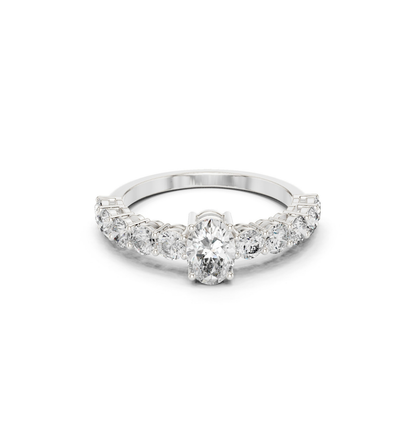 Round / Oval Cut Diamond Pink Gold 14 K Ring For Wommen |pure carat