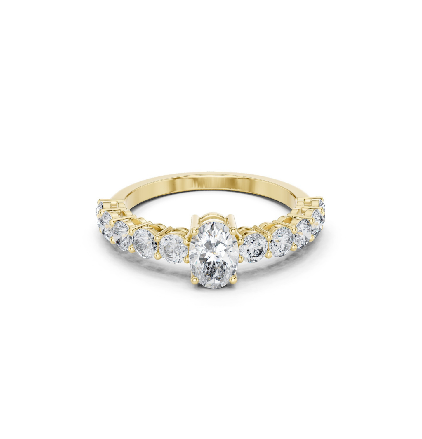 Round / Oval Cut Diamond Pink Gold 14 K Ring For Wommen |pure carat