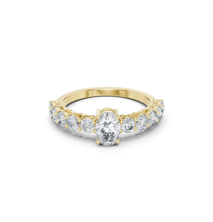 Round / Oval Cut Diamond Pink Gold 14 K Ring For Wommen |pure carat