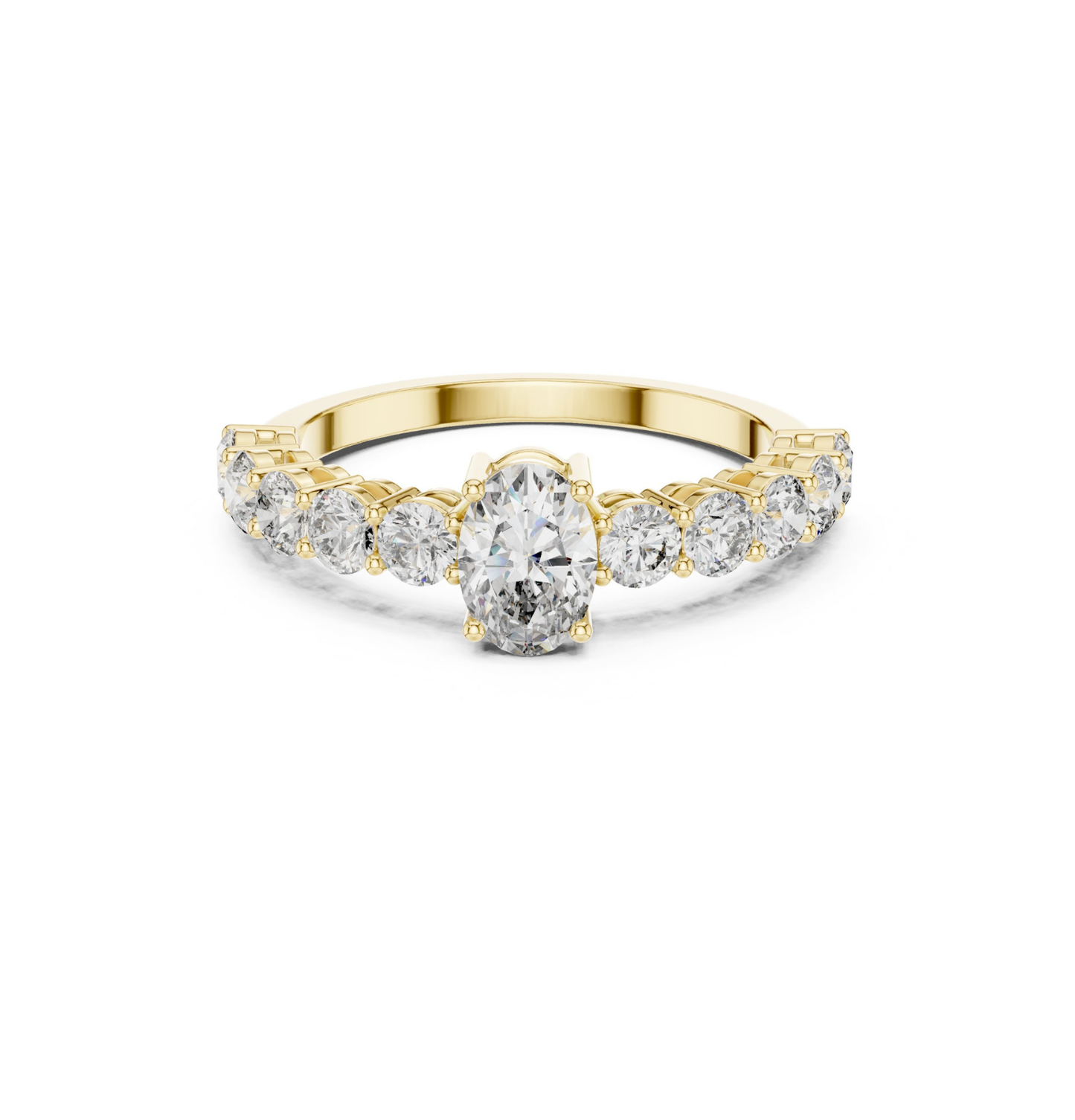 Round / Oval Cut Diamond Pink Gold 14 K Ring For Wommen |pure carat